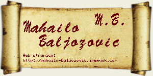 Mahailo Baljozović vizit kartica